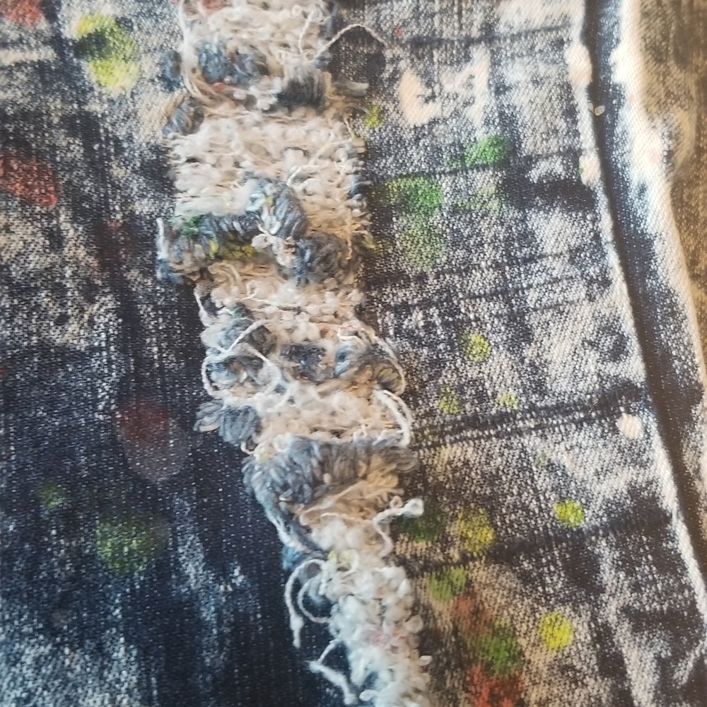 Distressed, Fashionable, Painter Print Jeans